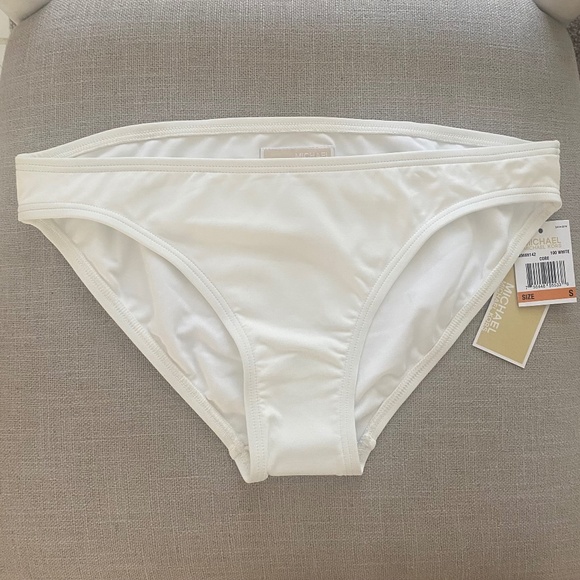 NWT Michael Michael Kors Hipster Bikini Bottom Classic Solid White Size S - Picture 1 of 4